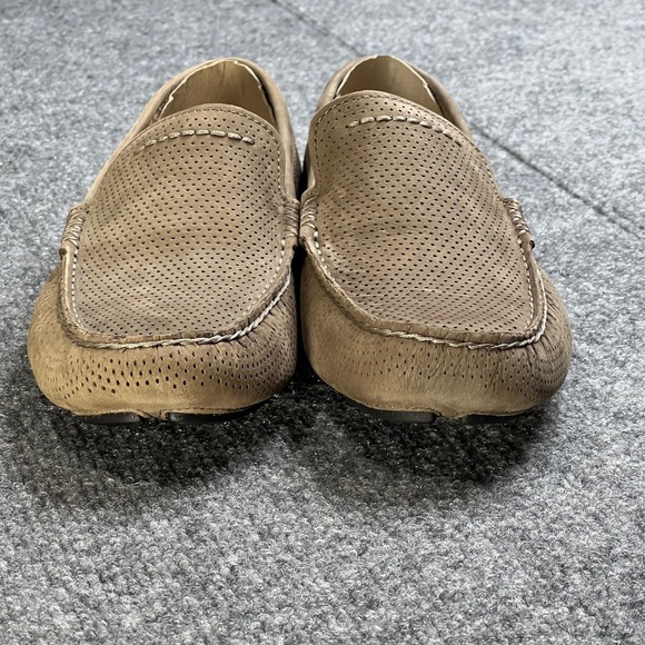 NIB UGG Mens 8 Henrick Perforated Leather Driving Moccasins Taupe Loafer 1010639 - Picture 7 of 11